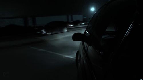 Car driving at night